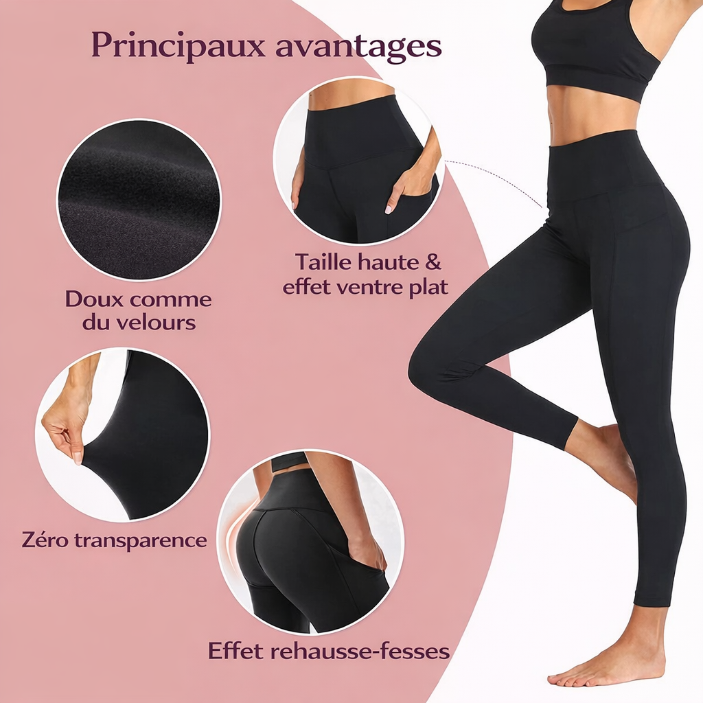 Legging Sculptant Floralys – Taille Haute, Effet Galbant & Ventre Plat